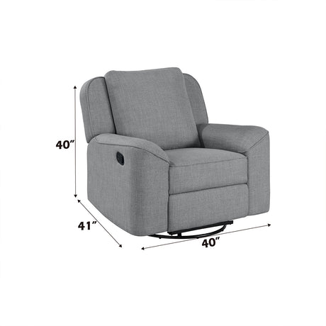 Destiny Gray Glider Recliner W/Swivel - Ornate Home