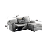 Destiny Gray Motion Sectional Sofa - Ornate Home