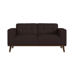 Destiny Pebble Brown Loveseat with Wood Front - Ornate Home