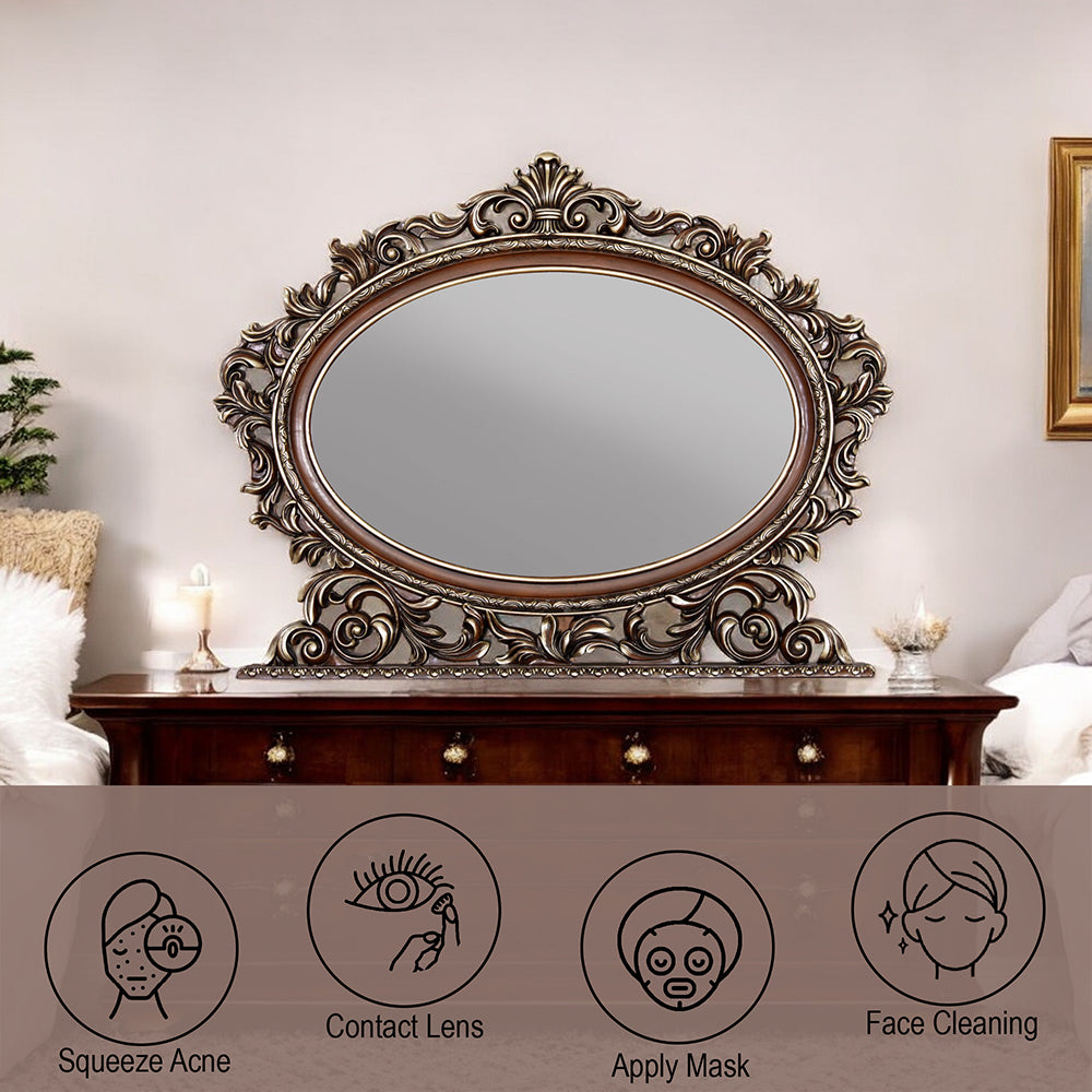 Devany Cherry Oval Mırror - Ornate Home
