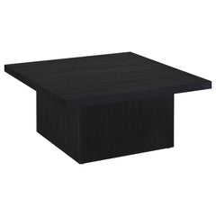 Devar Black 2-piece Square Cocktail Coffee End Table Set - Ornate Home