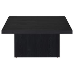 Devar Black Square Engineered Wood Cocktail Coffee Table - Ornate Home