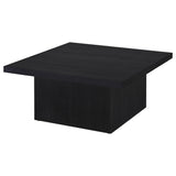 Devar Black Square Engineered Wood Cocktail Coffee Table - Ornate Home
