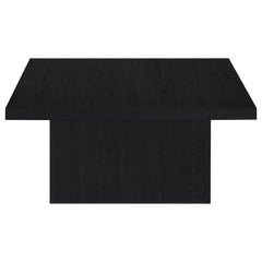 Devar Black Square Engineered Wood Cocktail Coffee Table - Ornate Home