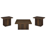 Devar Dark Pine 3-piece Square Coffee and End Table Set - Ornate Home