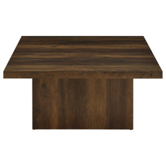 Devar Dark Pine Square Engineered Wood Cocktail Coffee Table - Ornate Home