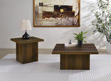 Devar Dark Pine Square Engineered Wood Cocktail Coffee Table - Ornate Home