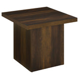 Devar Dark Pine Square Engineered Wood Side End Table - Ornate Home