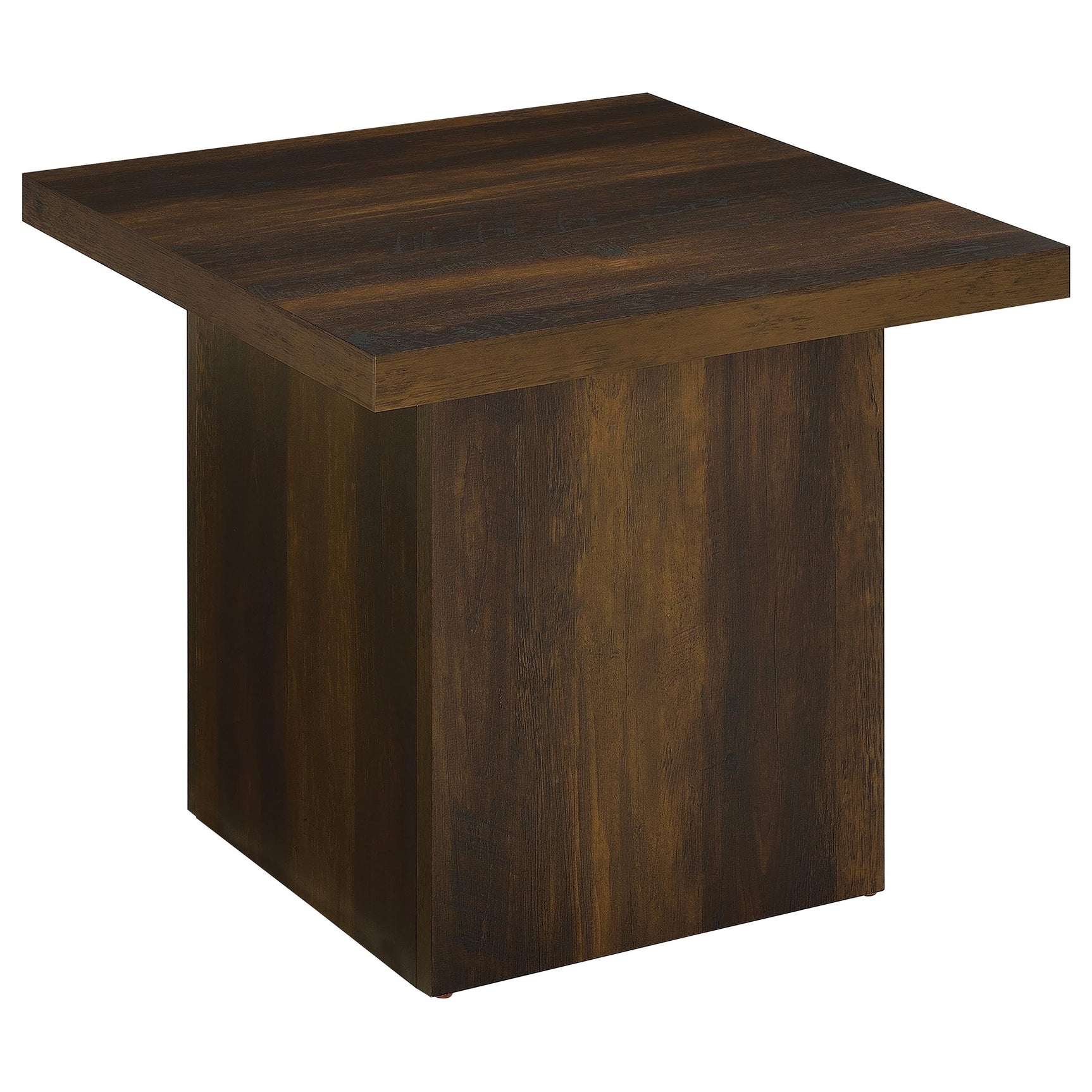 Devar Dark Pine Square Engineered Wood Side End Table - Ornate Home