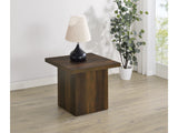 Devar Dark Pine Square Engineered Wood Side End Table - Ornate Home