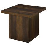 Devar Dark Pine Square Engineered Wood Side End Table - Ornate Home