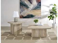 Devar Distressed Pine 2-piece Square Coffee End Table Set - Ornate Home