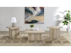 Devar Distressed Pine 3-piece Square Coffee End Table Set - Ornate Home
