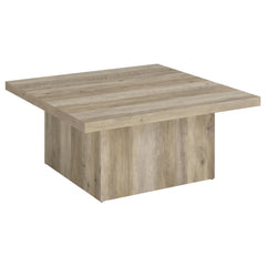 Devar Distressed Pine Square Engineered Wood Coffee Table - Ornate Home
