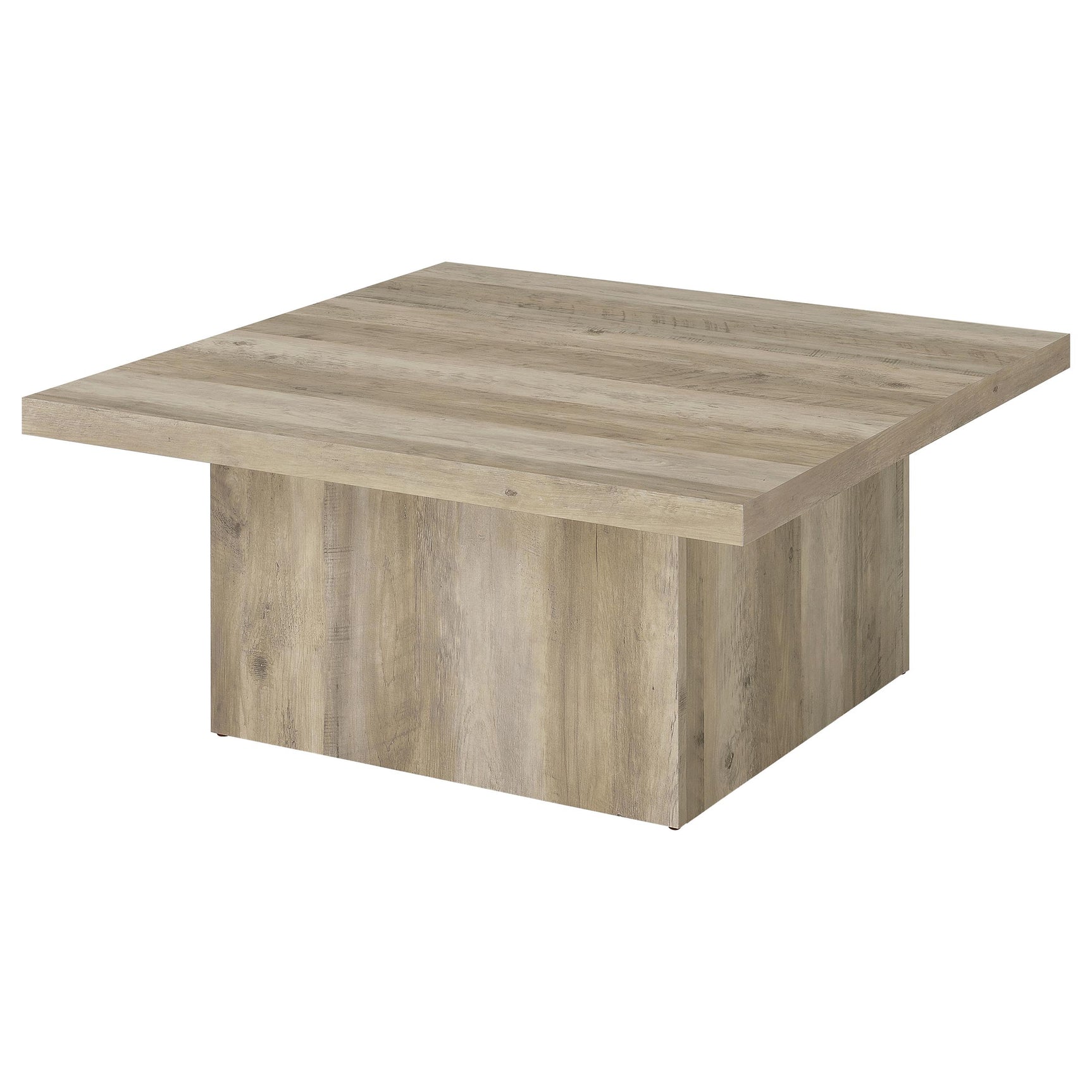 Devar Distressed Pine Square Engineered Wood Coffee Table - Ornate Home