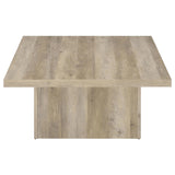 Devar Distressed Pine Square Engineered Wood Coffee Table - Ornate Home