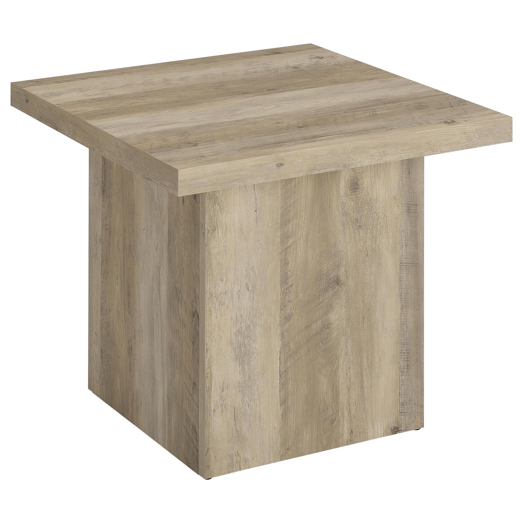 Devar Distressed Pine Square Engineered Wood End Table - Ornate Home