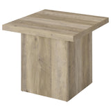 Devar Distressed Pine Square Engineered Wood End Table - Ornate Home