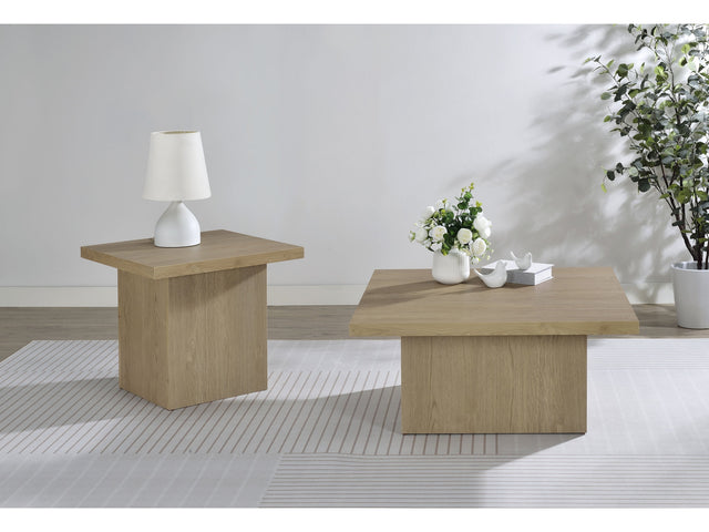 Devar Latte 2-piece Square Cocktail Coffee End Table Set - Ornate Home