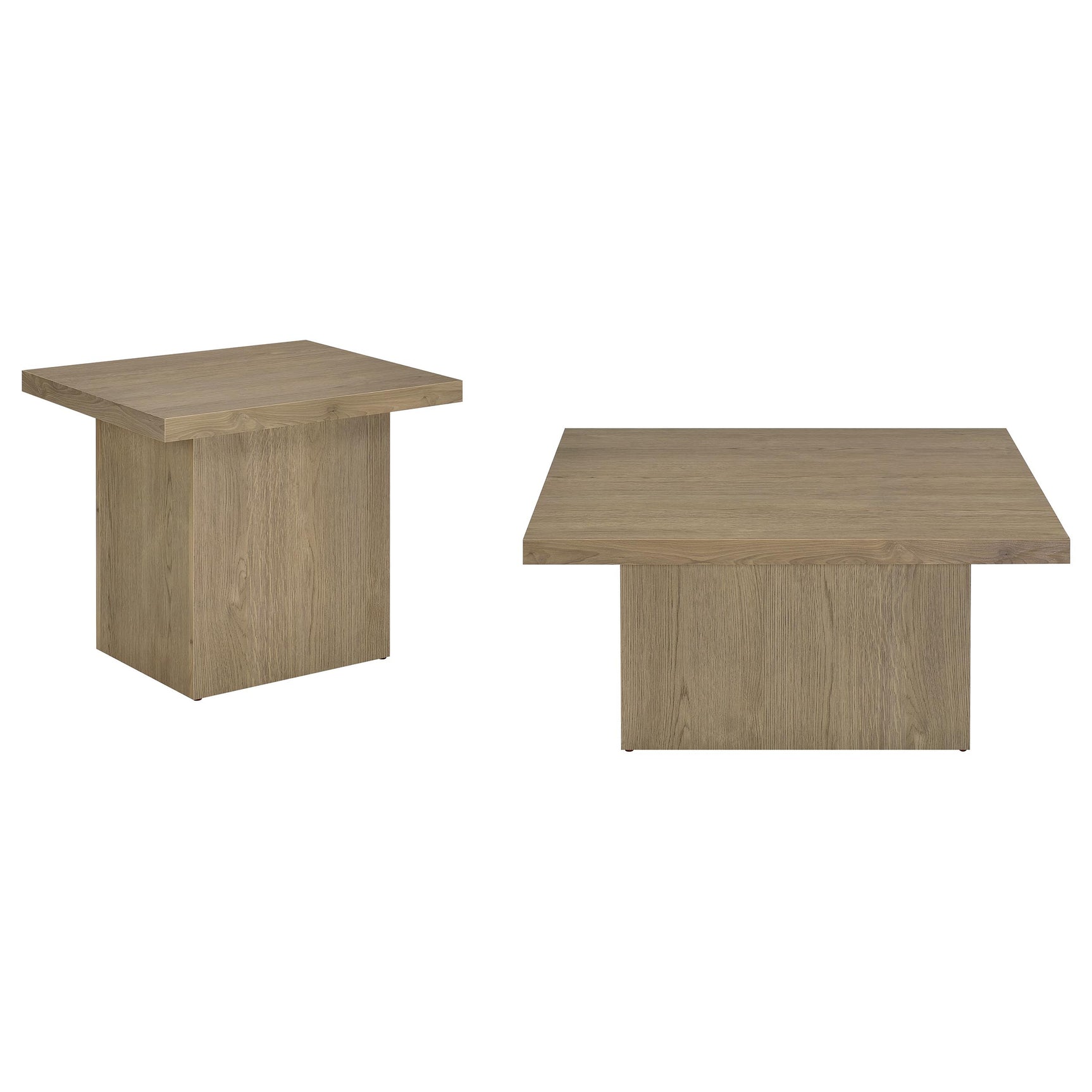 Devar Latte 2-piece Square Cocktail Coffee End Table Set - Ornate Home
