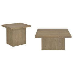 Devar Latte 2-piece Square Cocktail Coffee End Table Set - Ornate Home