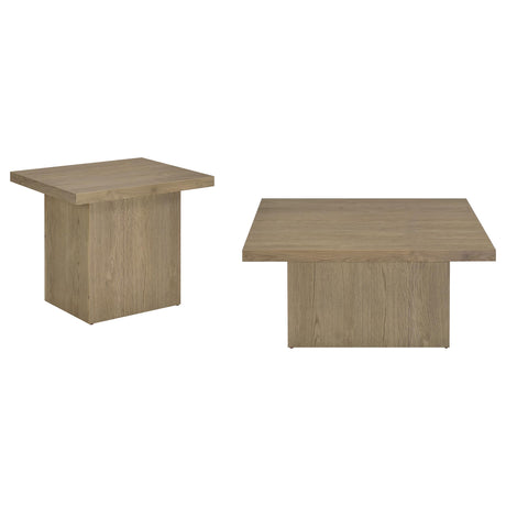 Devar Latte 2-piece Square Cocktail Coffee End Table Set - Ornate Home