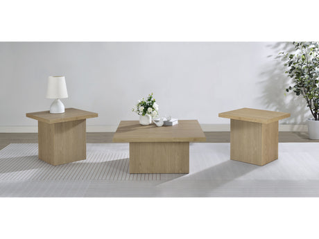 Devar Latte 3-piece Square Cocktail Coffee End Table Set - Ornate Home