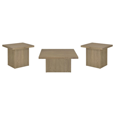 Devar Latte 3-piece Square Cocktail Coffee End Table Set - Ornate Home