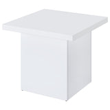 Devar White High Gloss 2-piece Square Coffee End Table Set - Ornate Home