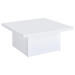 Devar White High Gloss 2-piece Square Coffee End Table Set - Ornate Home