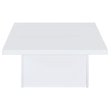 Devar White High Gloss 2-piece Square Coffee End Table Set - Ornate Home