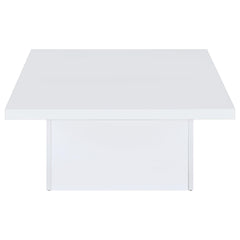 Devar White High Gloss 2-piece Square Coffee End Table Set - Ornate Home