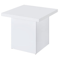 Devar White High Gloss 3-piece Square Coffee End Table Set - Ornate Home