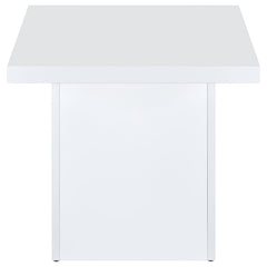 Devar White High Gloss 3-piece Square Coffee End Table Set - Ornate Home