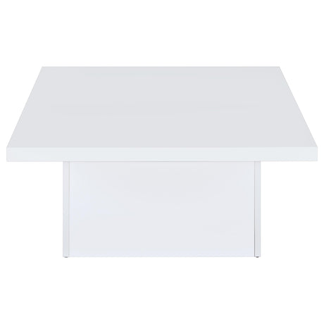 Devar White High Gloss 3-piece Square Coffee End Table Set - Ornate Home