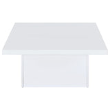 Devar White High Gloss Square Engineered Wood Coffee Table - Ornate Home