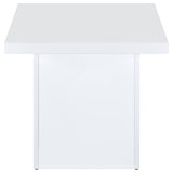 Devar White High Gloss Square Engineered Wood Side End Table - Ornate Home