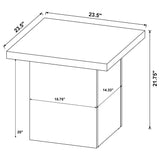 Devar White High Gloss Square Engineered Wood Side End Table - Ornate Home