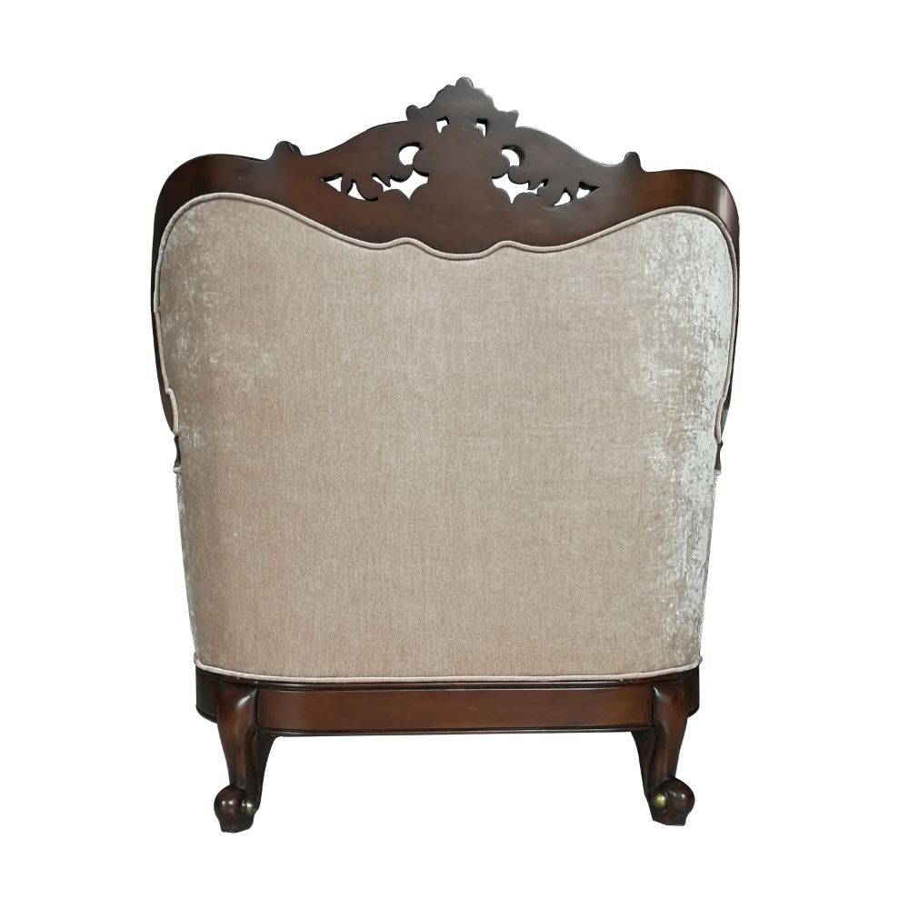 Devayne Chair with 2 Pillows in Dark Walnut 50687 - Ornate Home