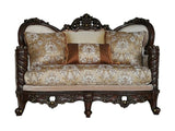 Devayne Loveseat with 4 Pillows in Dark Walnut - Ornate Home