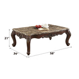 Devayne Marble & Dark Walnut Coffee Table - Ornate Home