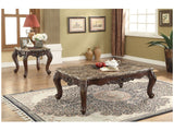 Devayne Marble & Dark Walnut Coffee Table - Ornate Home