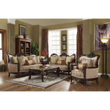 Devayne Sofa with 6 Pillows in Dark Walnut - Ornate Home