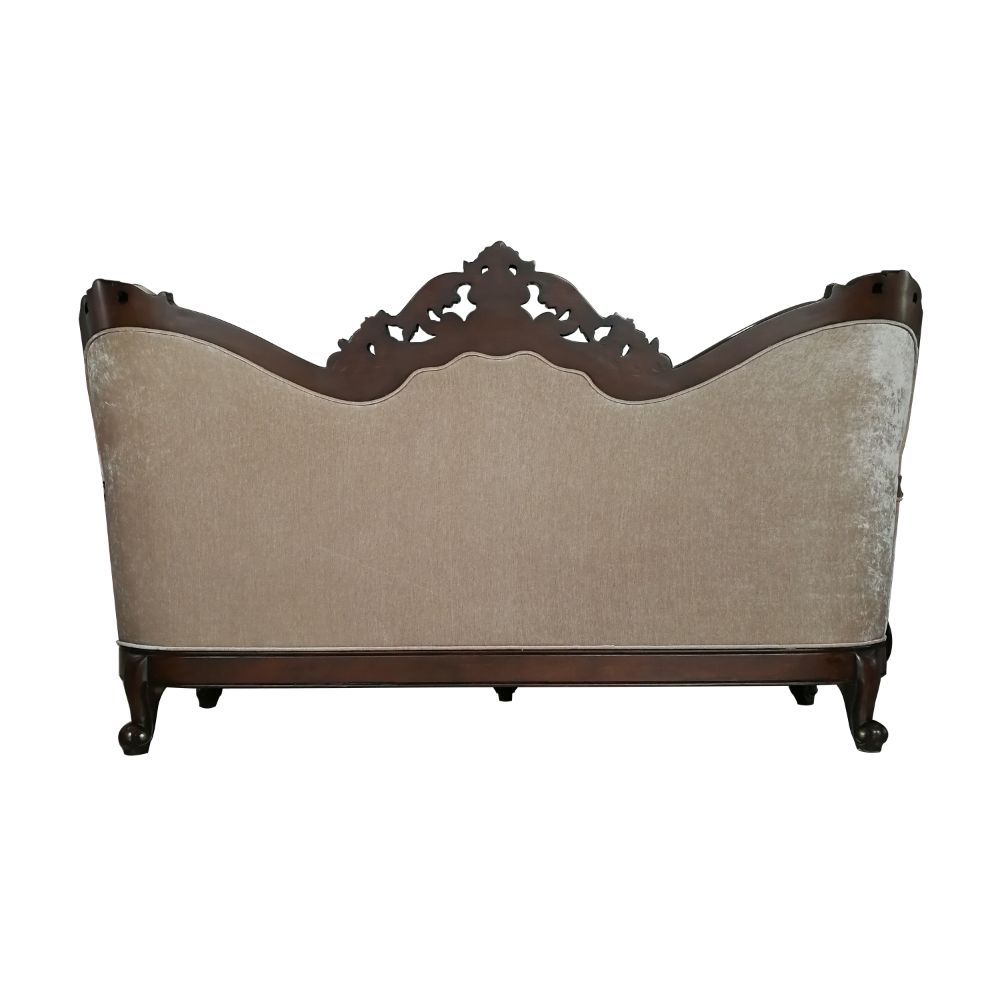 Devayne Sofa with 6 Pillows in Dark Walnut - Ornate Home