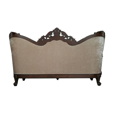Devayne Sofa with 6 Pillows in Dark Walnut - Ornate Home
