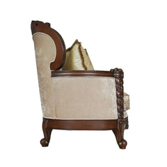 Devayne Sofa with 6 Pillows in Dark Walnut - Ornate Home