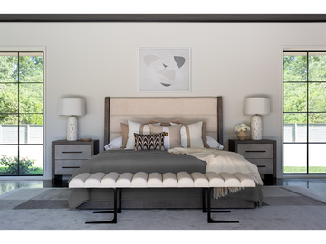 Devereux Sand/Black Bedroom Bench - Ornate Home