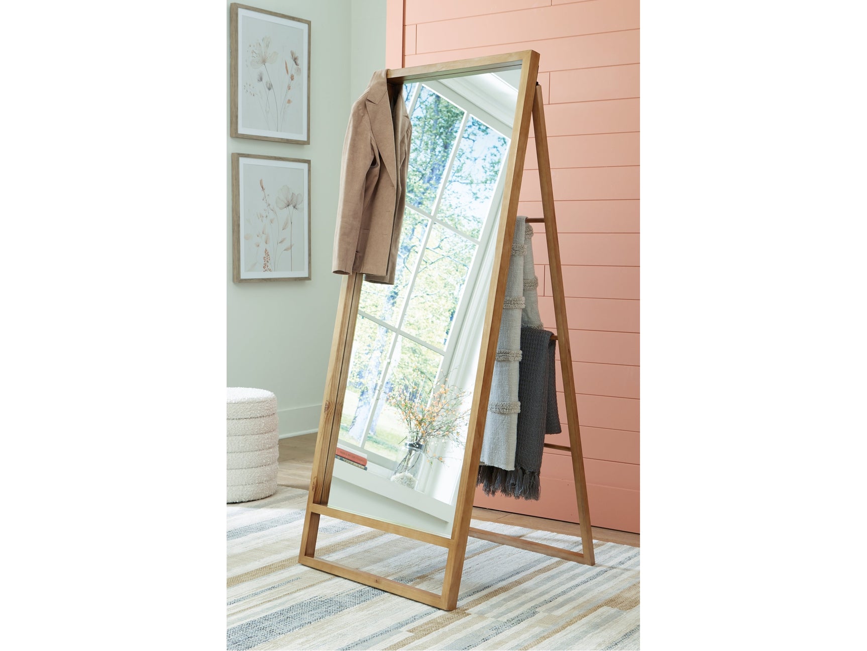 Devford Brown Floor Mirror (Online Special Price) - Ornate Home