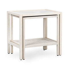 Devin Milk White Nesting Accent Tables - Ornate Home