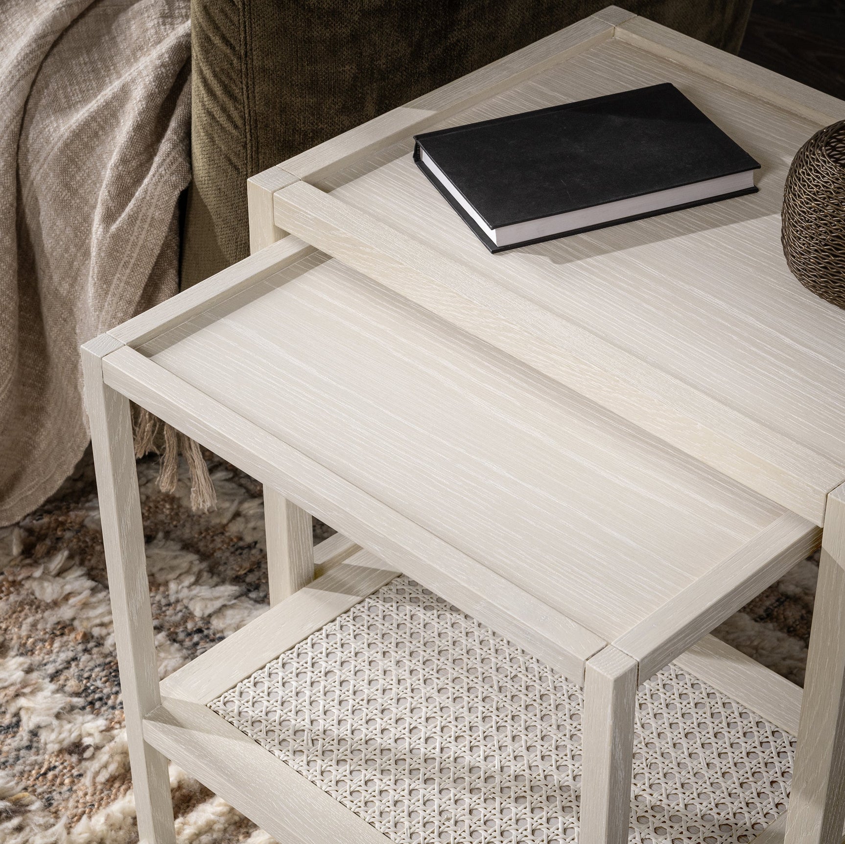 Devin Milk White Nesting Accent Tables - Ornate Home